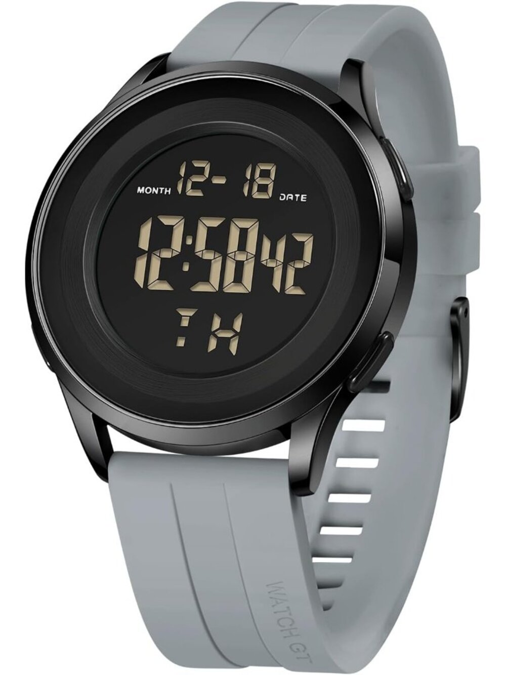 Men's Gray Digital Waterproof Military Tactical Sports Minimalist Wrist Watches
